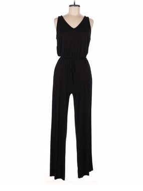 Michael Stars Black V-Neck Sleeveless Drawstring Jumpsuit